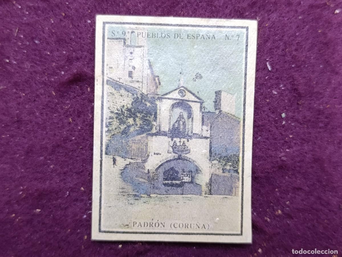 Streichholzschachteln: Cubierta de Caja de Cerilla, S. XIX, Padr&oacute;n, Coru&ntilde;a, Pueblos de Espa&ntilde;a