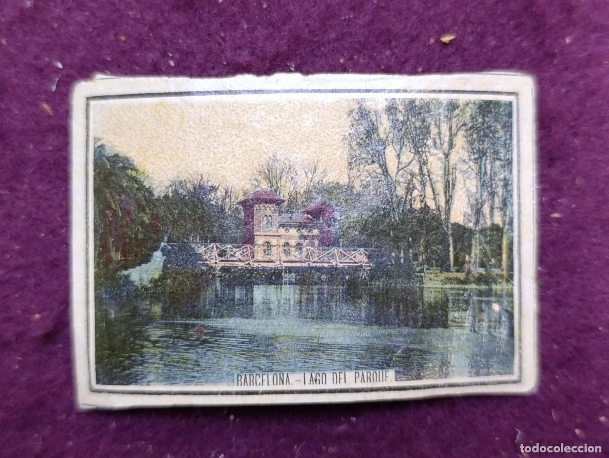 Streichholzschachteln: Cubierta de Caja de Cerilla, S. XIX, Barcelona, Lago del Parque, Espa&ntilde;a