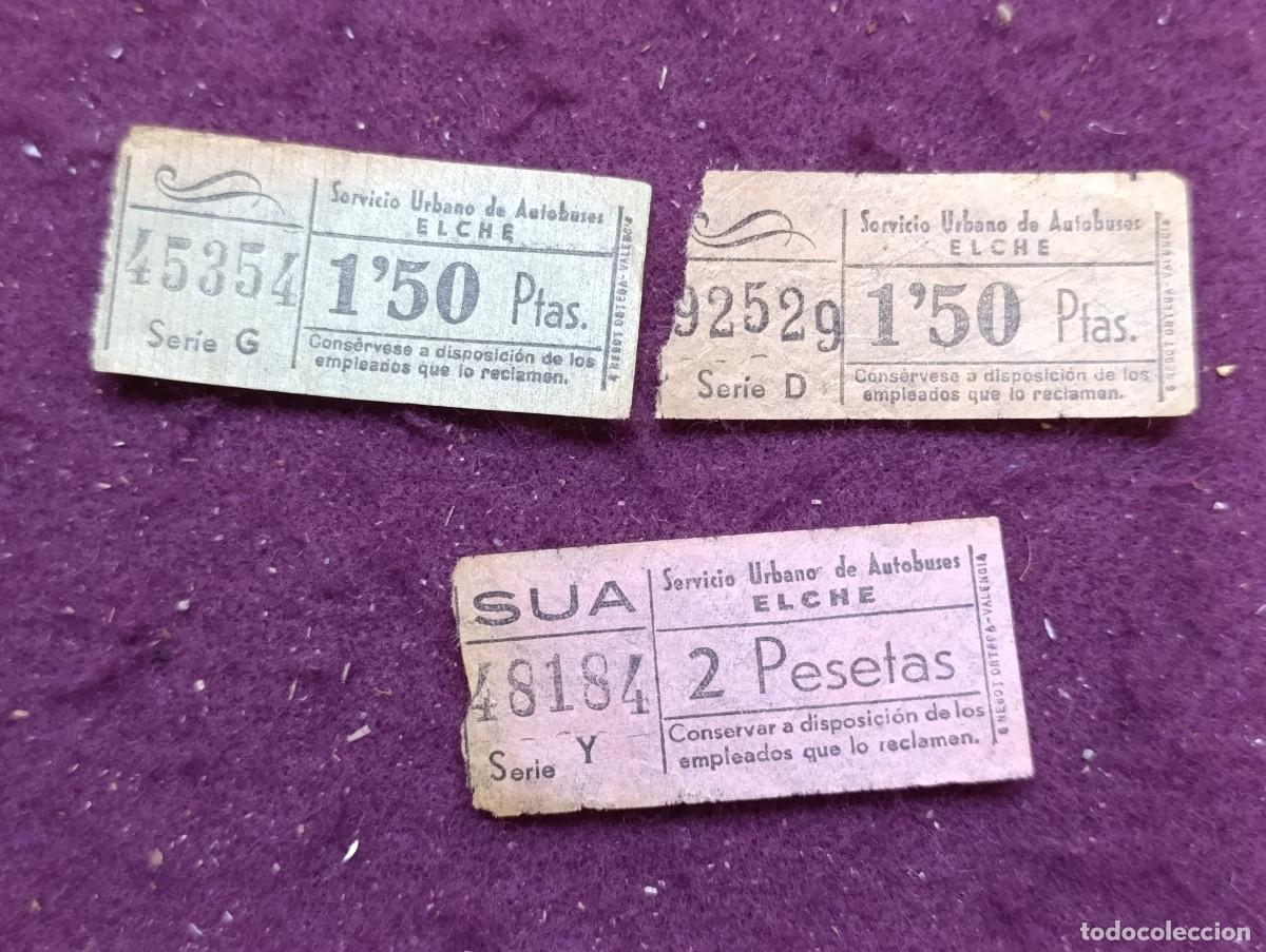 Streichholzschachteln: Elche, Lote de billetes de autob&uacute;s, n&uacute;meros capic&uacute;a, 1950&acute;s - 60&acute;s