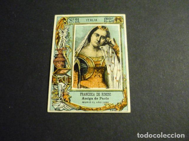 Streichholzschachteln: FRANCISCA DE RIMINI CROMO SIGLO XIX CAJA DE CERILLAS