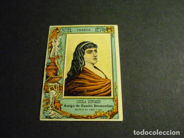 Caixas de F&oacute;sforos: LUCILE DUPLESIS CROMO SIGLO XIX CAJA DE CERILLAS