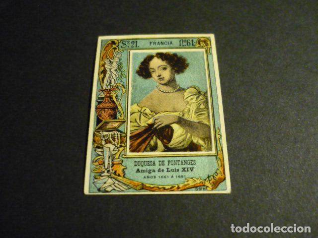Caixas de F&oacute;sforos: DUQUESA DE FONTANGES CROMO SIGLO XIX CAJA DE CERILLAS