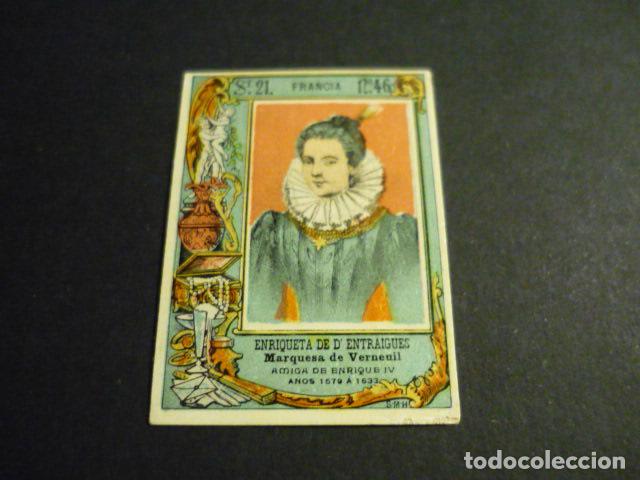 Caixas de F&oacute;sforos: ENRIQUETA DE ENTRAIGUES CROMO SIGLO XIX CAJA DE CERILLAS