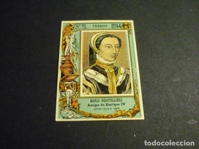 Caixas de F&oacute;sforos: MARIE DE BEAUVILLIERS CROMO SIGLO XIX CAJA DE CERILLAS