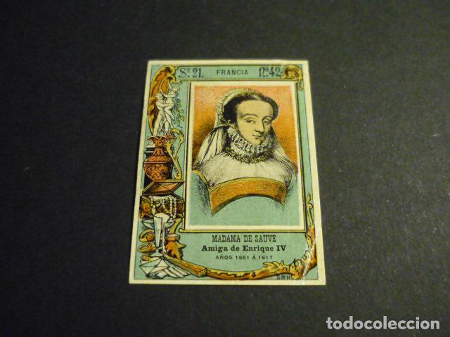 Caixas de F&oacute;sforos: MADAME DE SAUVE CROMO SIGLO XIX CAJA DE CERILLAS