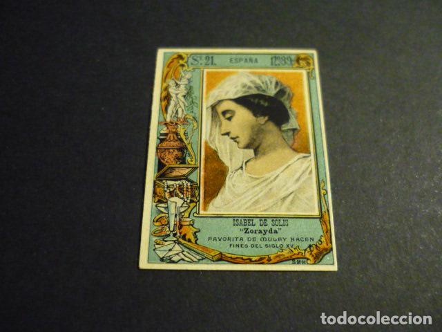 Cajas de cerillas: ISABEL DE SOLIS CROMO SIGLO XIX CAJA DE CERILLAS