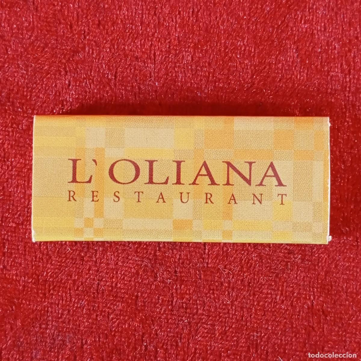 Cajas de cerillas: CAJA DE CERILLAS DEL RESTAURANTE DE LUJO - L'OLIANA RESTAURANT - BARCELONA