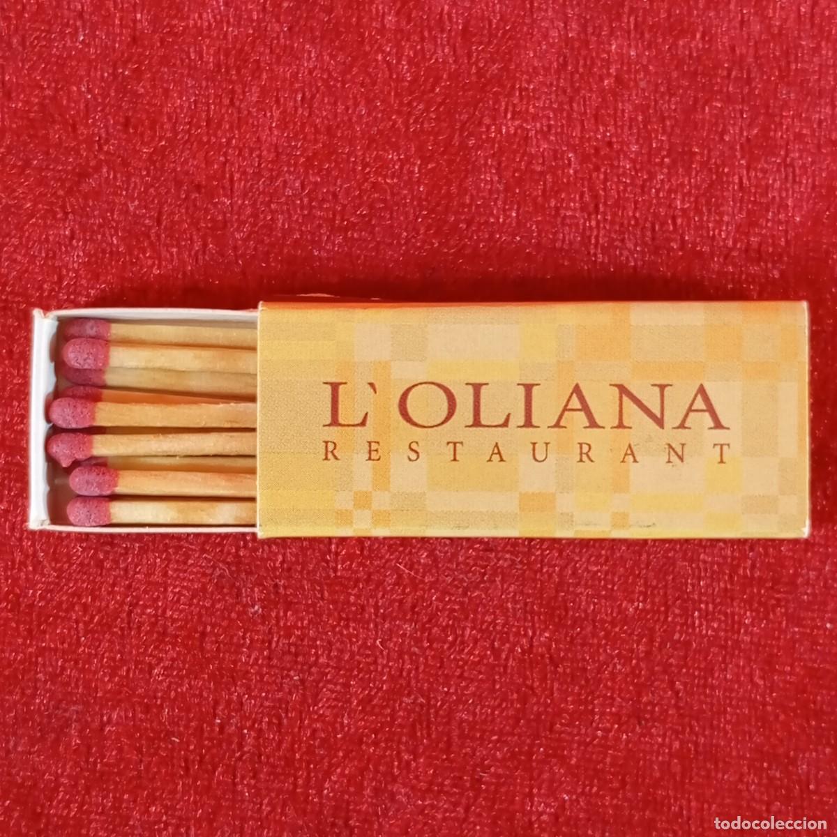 Cajas de cerillas: CAJA DE CERILLAS DEL RESTAURANTE DE LUJO - L'OLIANA RESTAURANT - BARCELONA