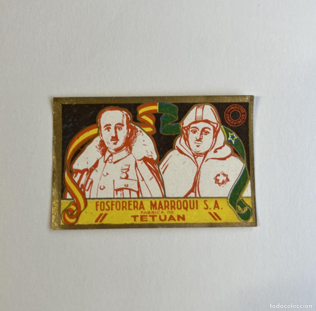 Cajas de cerillas: Etiqueta Fosforera marroqui Franco Mohamed