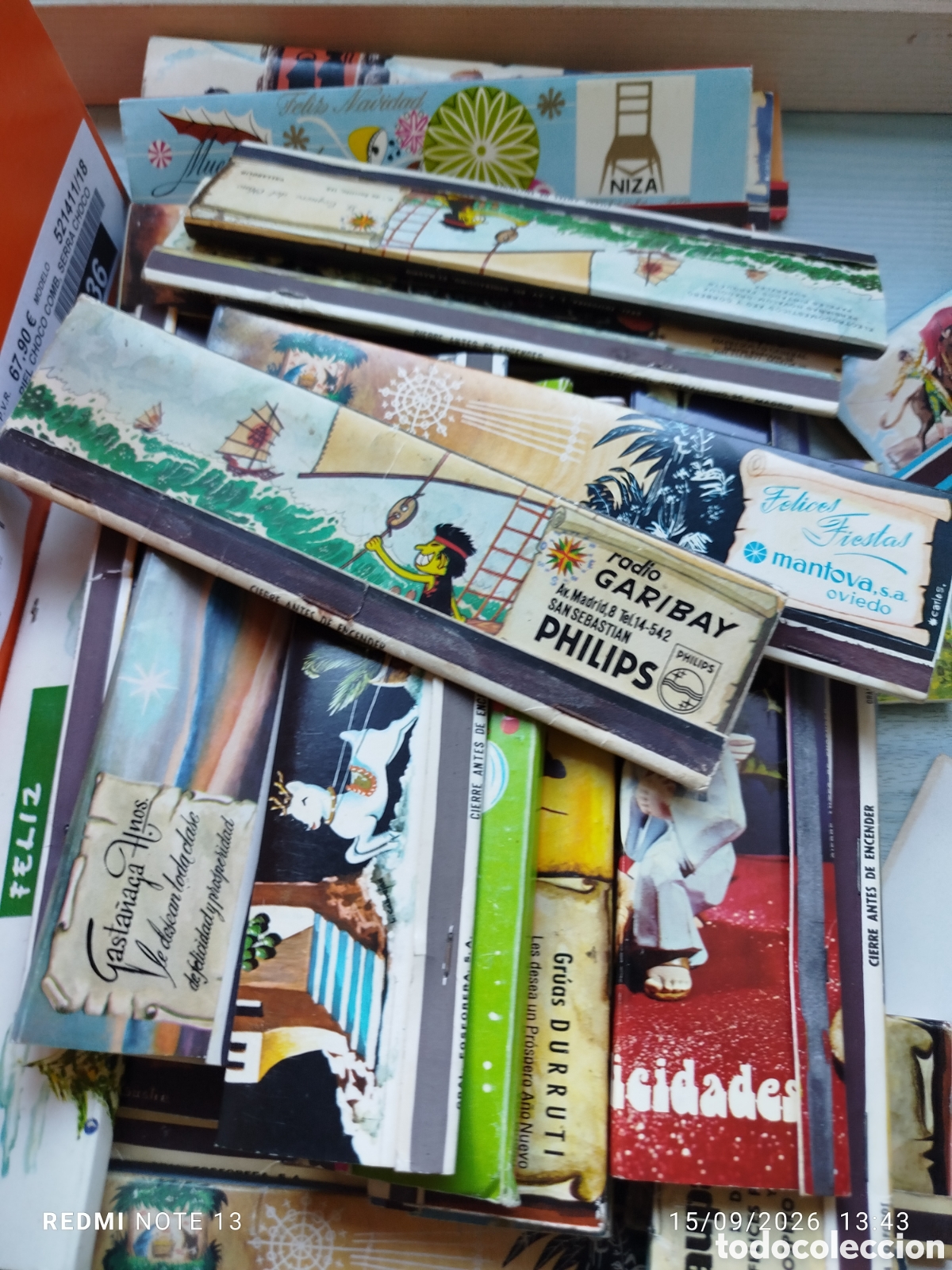 Cajas de cerillas: Lote 90 cajas cerillas grandes .temas navide&ntilde;os y loter&iacute;a a&ntilde;os 60 o 70