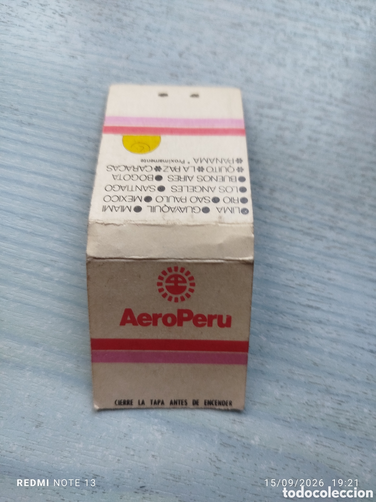 Cajas de cerillas: Antigua caja cerillas aerol&iacute;neas
