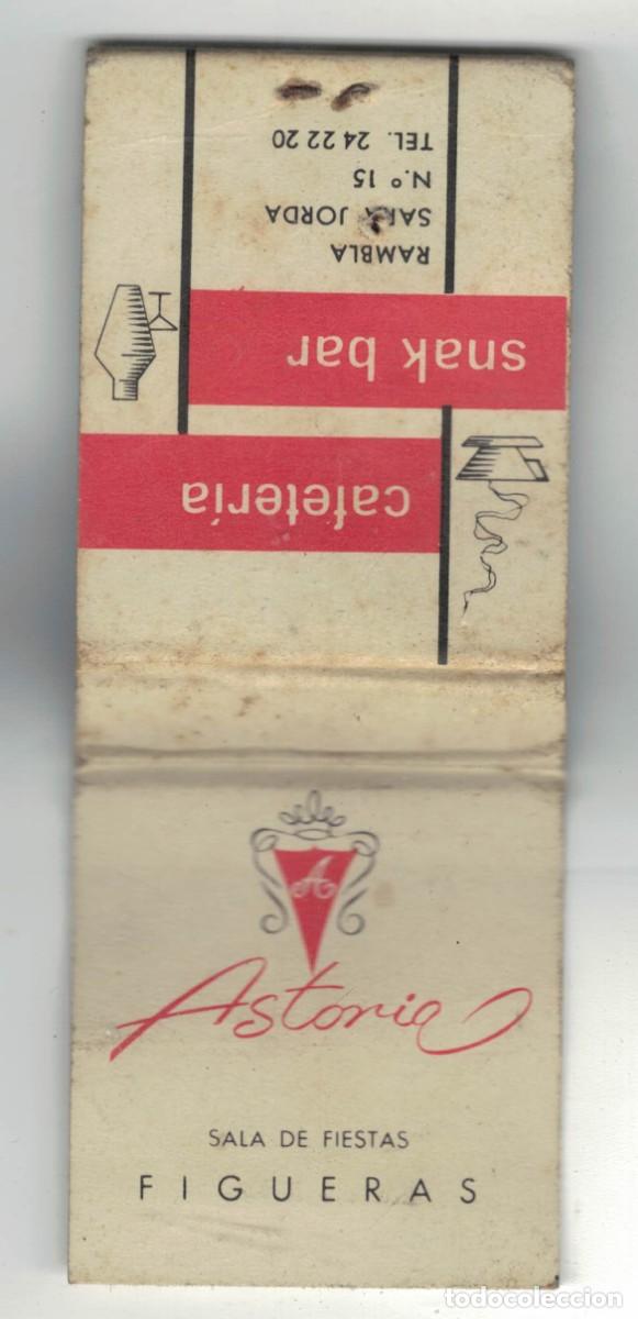Cajas de cerillas: Caja de cerillas Astoria &ndash; Sala de Fiestas Figueras &ndash; Snack Bar Cafeter&iacute;a &ndash; a&ntilde;os 60