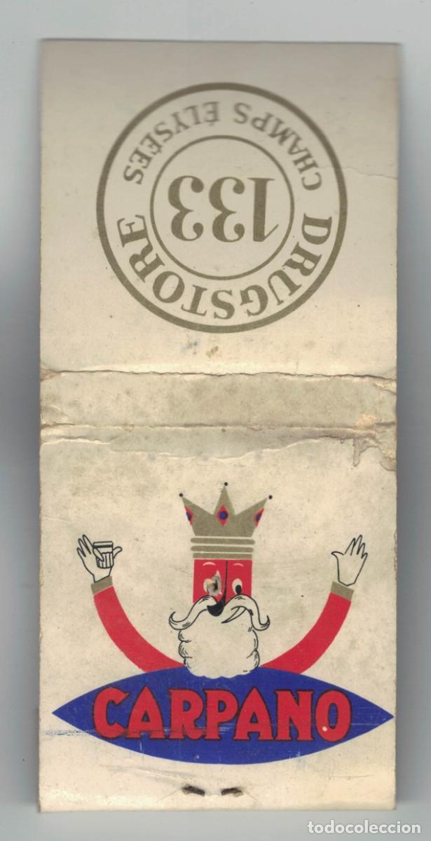 Cajas de cerillas: Caja de cerillas Carpano &ndash; Drugstore Champs &Eacute;lys&eacute;es 133 &ndash; Par&iacute;s &ndash; a&ntilde;os 60