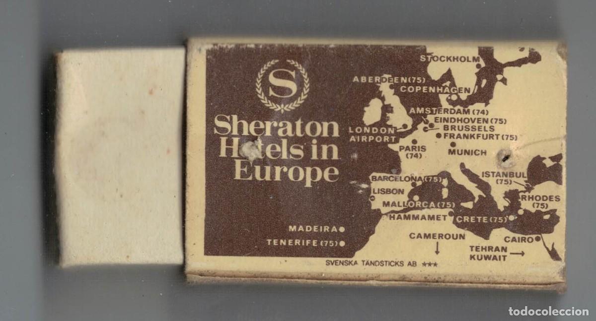 Cajas de cerillas: Caja de cerillas Sheraton Stockholm Hotel &ndash; Svenska T&auml;ndsticks AB &ndash; Europa a&ntilde;os 70