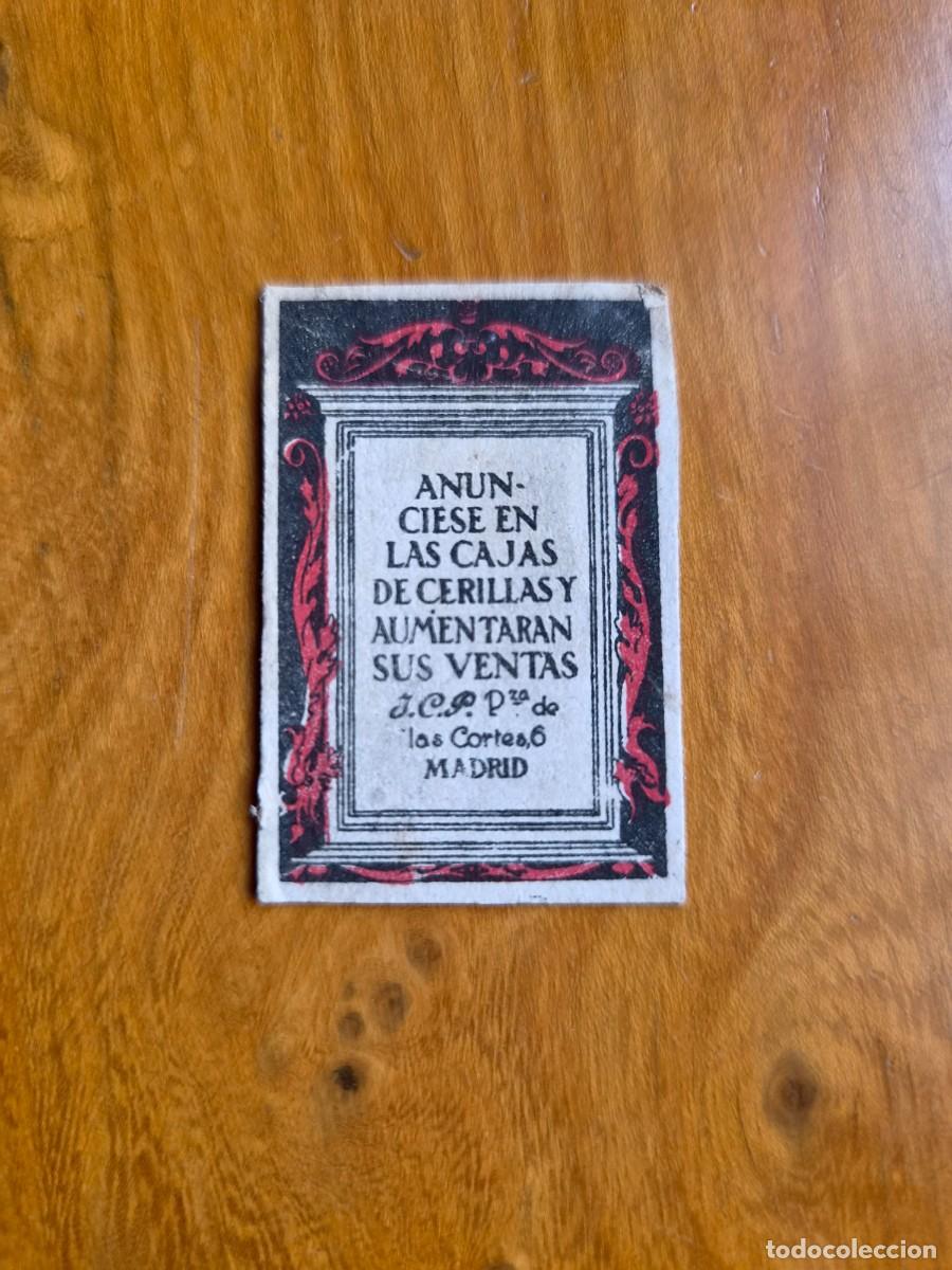 Cajas de cerillas: ANTIGUO CROMO PUBLICITARIO CAJAS CERRILLAS A&Ntilde;OS 20