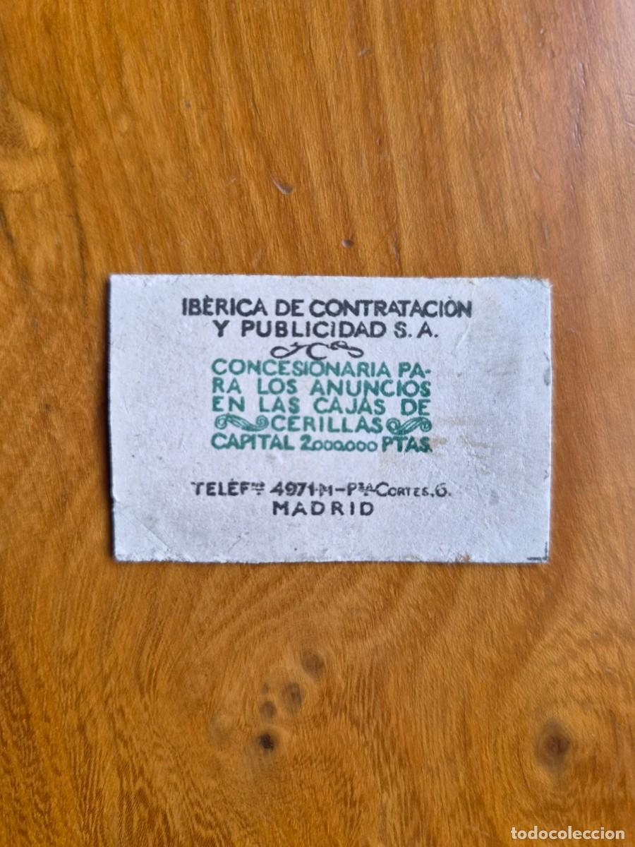 Cajas de cerillas: Iberica de Contrataci&oacute;n y Publicidad, S.A. - ANTIGUO CROMO PUBLICITARIO CAJA CERILLAS A&Ntilde;OS 20