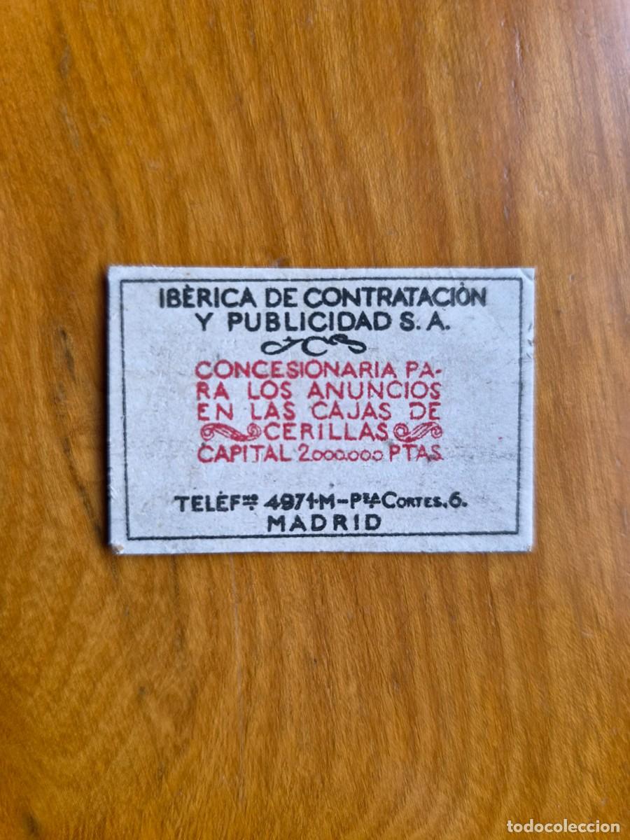 Cajas de cerillas: Iberica de Contrataci&oacute;n y Publicidad, S.A. - ANTIGUO CROMO PUBLICITARIO CAJA CERILLAS A&Ntilde;OS 20