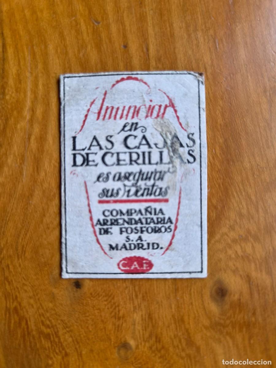 Cajas de cerillas: Compa&ntilde;&iacute;a Arrendataria de Fosforos, S.A. CAF- Antiguo cromo publicitario cerillas a&ntilde;os 20