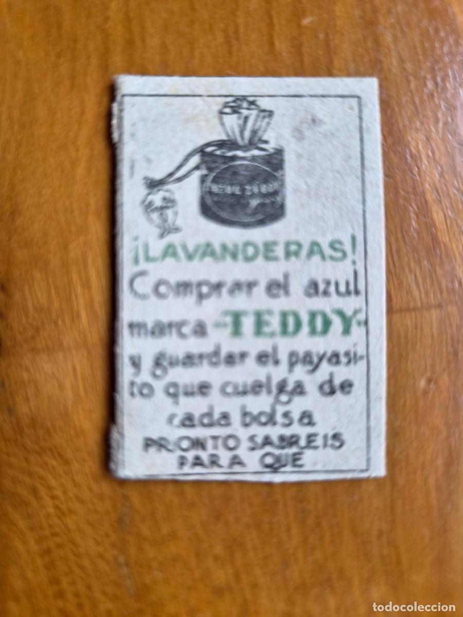 Cajas de cerillas: AZUL TEDDY - ANTIGUO CROMO PUBLICITARIO CAJA CERILLAS A&Ntilde;OS 20