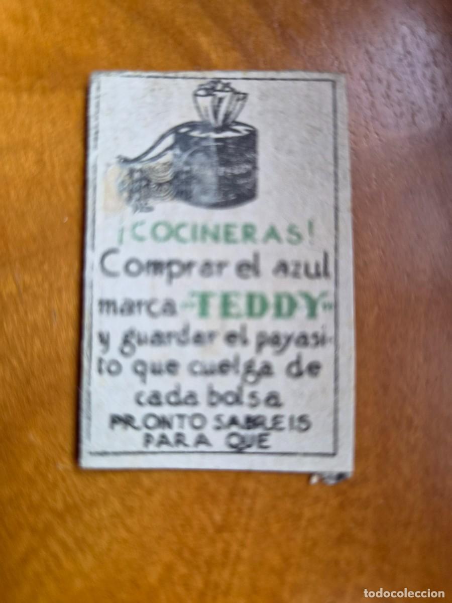 Cajas de cerillas: AZUL TEDDY - ANTIGUO CROMO PUBLICITARIO CAJA CERILLAS A&Ntilde;OS 20