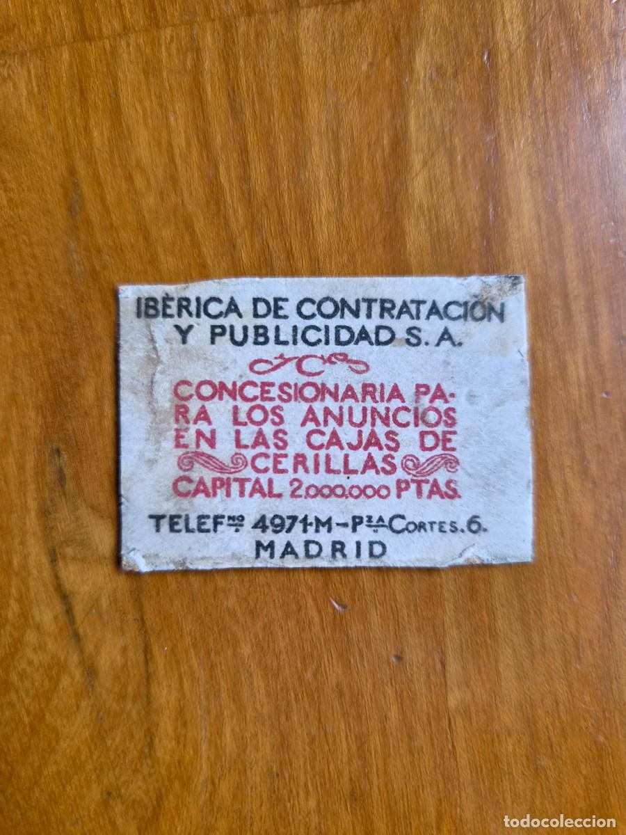 Cajas de cerillas: Iberica de Contrataci&oacute;n y Publicidad, S.A. - ANTIGUO CROMO PUBLICITARIO CAJA CERILLAS A&Ntilde;OS 20