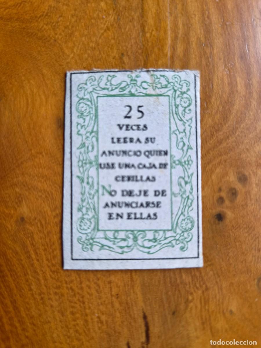 Cajas de cerillas: ANTIGUO CROMO PUBLICITARIO CAJAS CERRILLAS A&Ntilde;OS 20