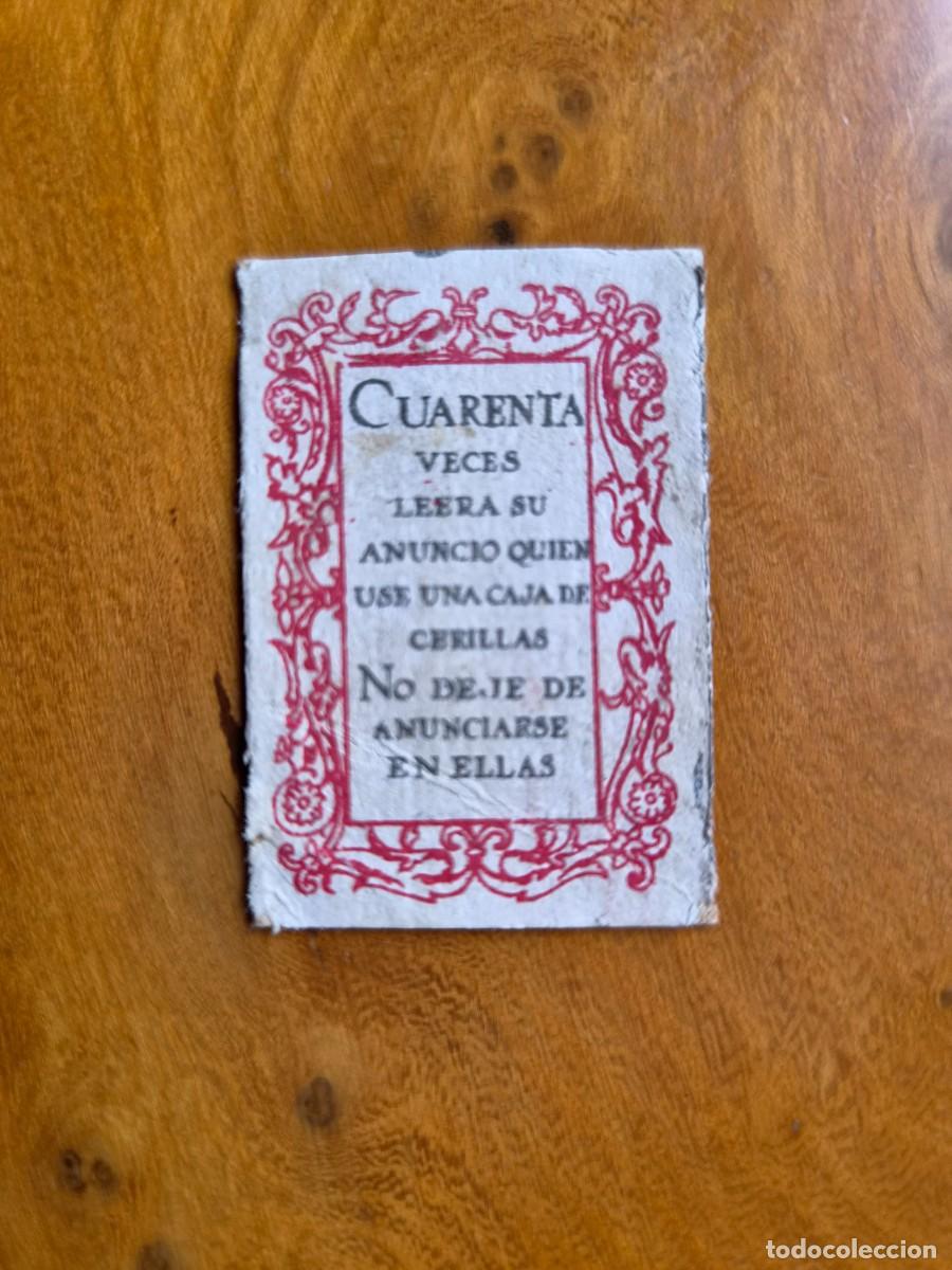 Cajas de cerillas: ANTIGUO CROMO PUBLICITARIO CAJAS CERRILLAS A&Ntilde;OS 20
