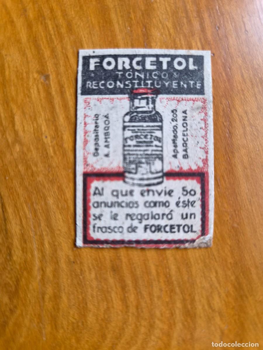 Cajas de cerillas: FORCETOL - ANTIGUO CROMO PUBLICITARIO CAJA CERILLAS A&Ntilde;OS 20