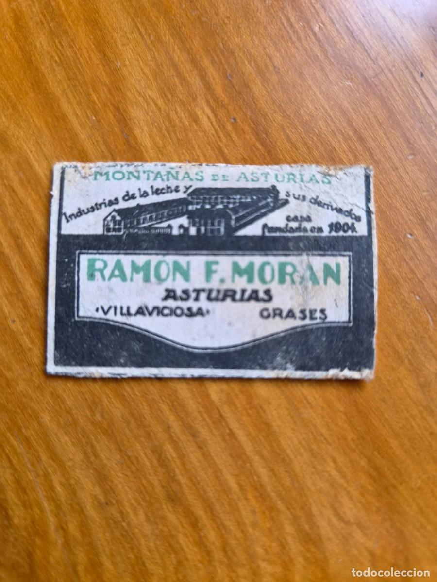 Cajas de cerillas: RAMON F. MORAN - ASTURIAS - ANTIGUO CROMO PUBLCITARIO CAJA CERILLAS A&Ntilde;OS 20