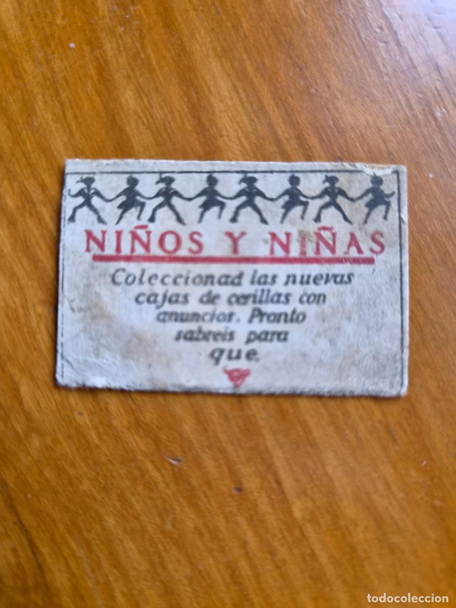 Cajas de cerillas: ANTIGUO CROMO PUBLICITARIO CAJAS CERRILLAS A&Ntilde;OS 20
