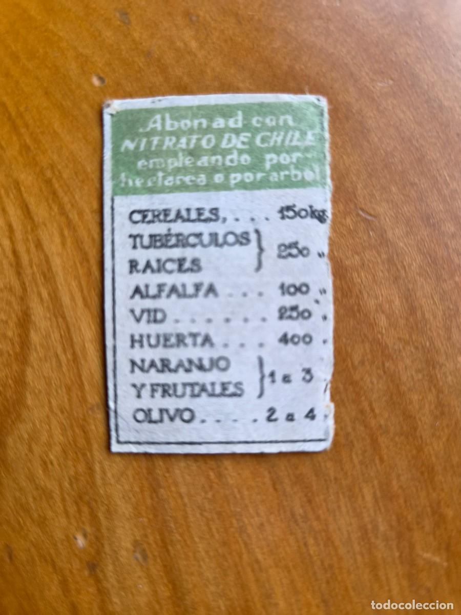 Cajas de cerillas: NITRATO DE CHILE - ANTIGUO CROMO PUBLICITARIO CAJA CERILLAS A&Ntilde;OS 20