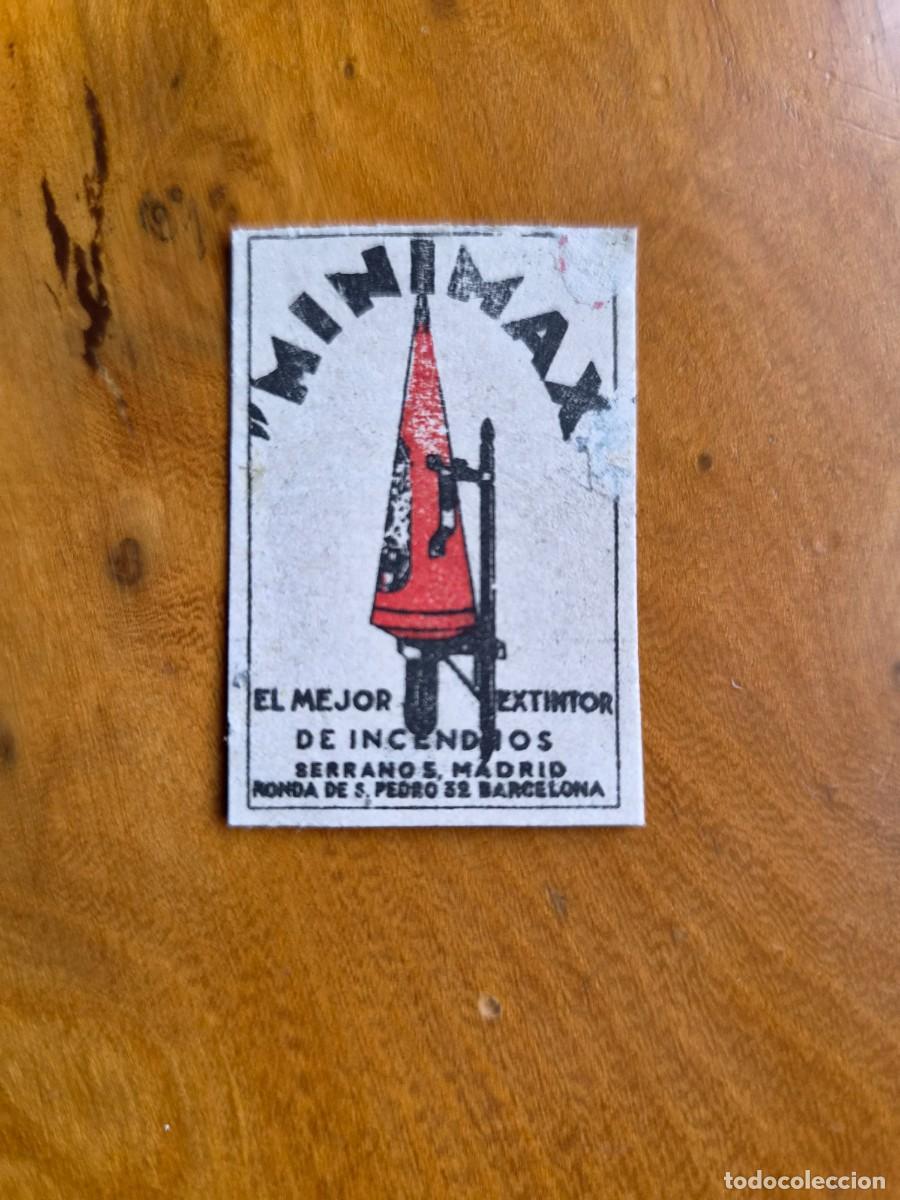 Cajas de cerillas: MINIMAX - ANTIGUO CROMO PUBLICITARIO CAJAS CERRILLAS A&Ntilde;OS 20