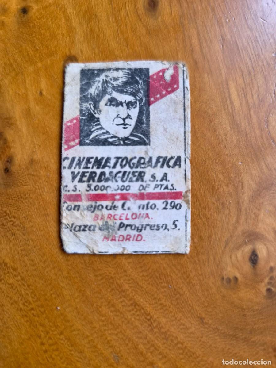 Cajas de cerillas: CINEMATOGRAFICA VERDAGUER - ANTIGUO CROMO PUBLICITARIO CAJAS CERRILLAS A&Ntilde;OS 20