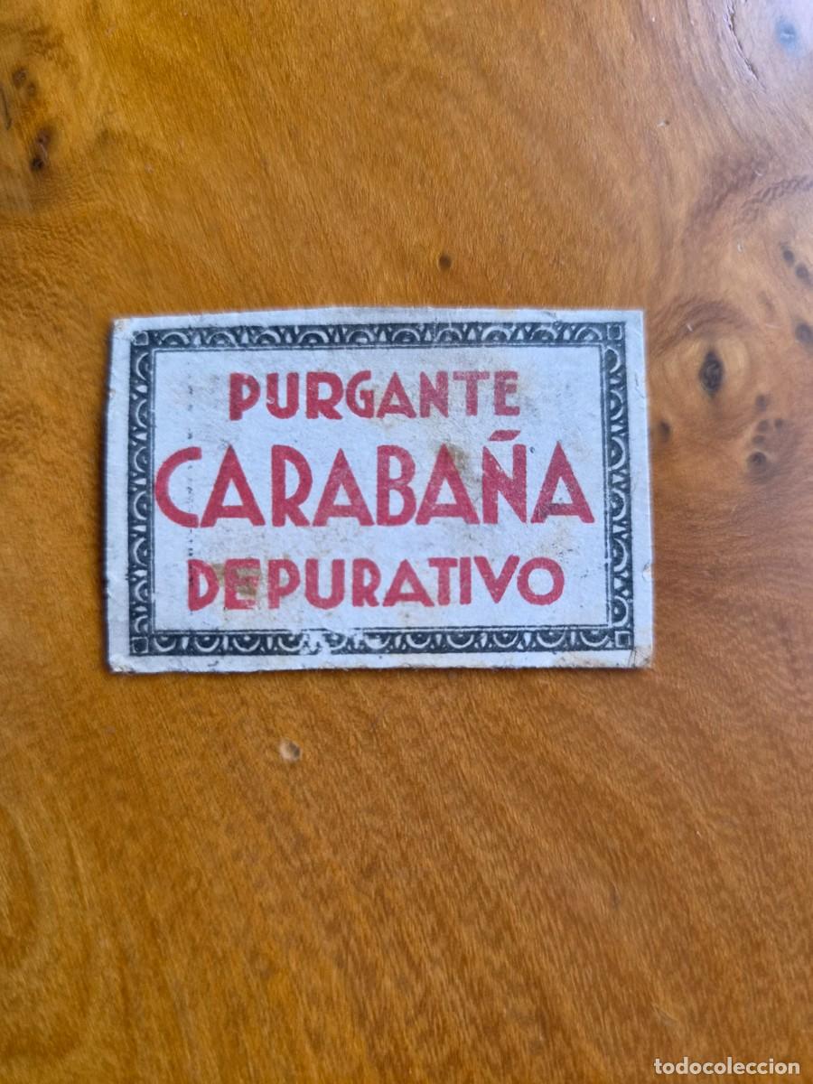 Cajas de cerillas: PURGANTE CARABA&Ntilde;A - ANTIGUO CROMO PUBLICITARIO CAJAS CERRILLAS A&Ntilde;OS 20