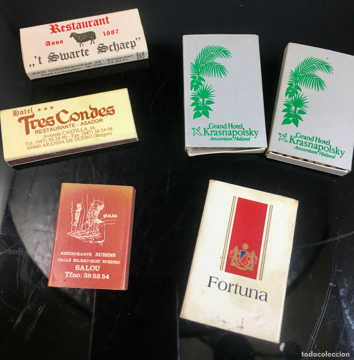 Cajas de cerillas: Lote 5 cajas de cerillas variadas + 1 duplicada de regalo. Vintage. A&ntilde;os 70/80.