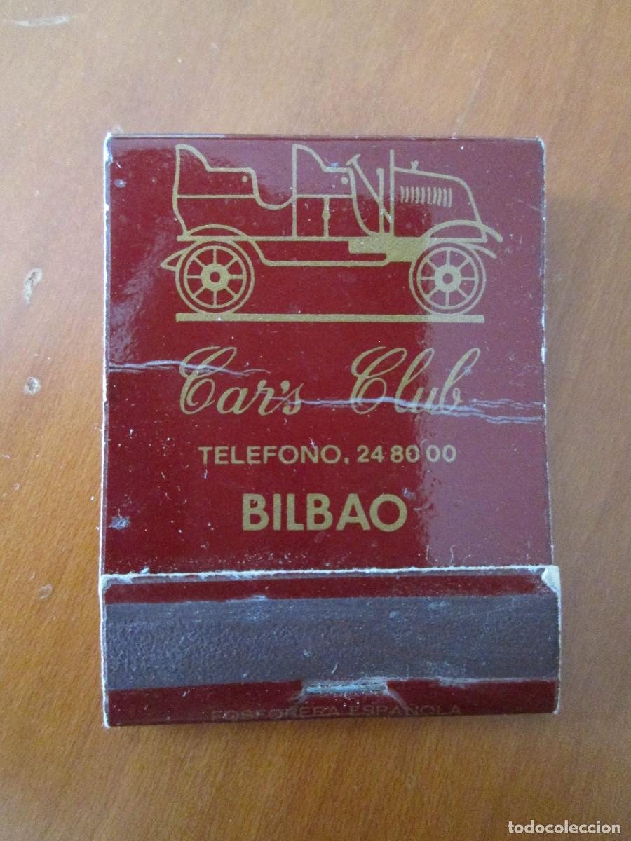 Cajas de cerillas: CARTERILLA DE CERILLAS CARS CLUB - BILBAO - VIZCAYA