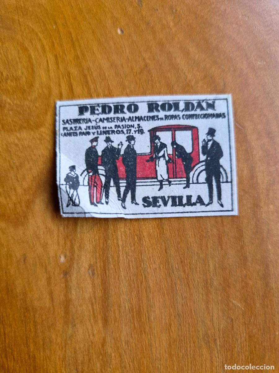Cajas de cerillas: ANTIGUO CROMO PUBLICITARIO CAJAS CERRILLAS A&Ntilde;OS 20 - SASTRERIA PEDRO ROLDAN