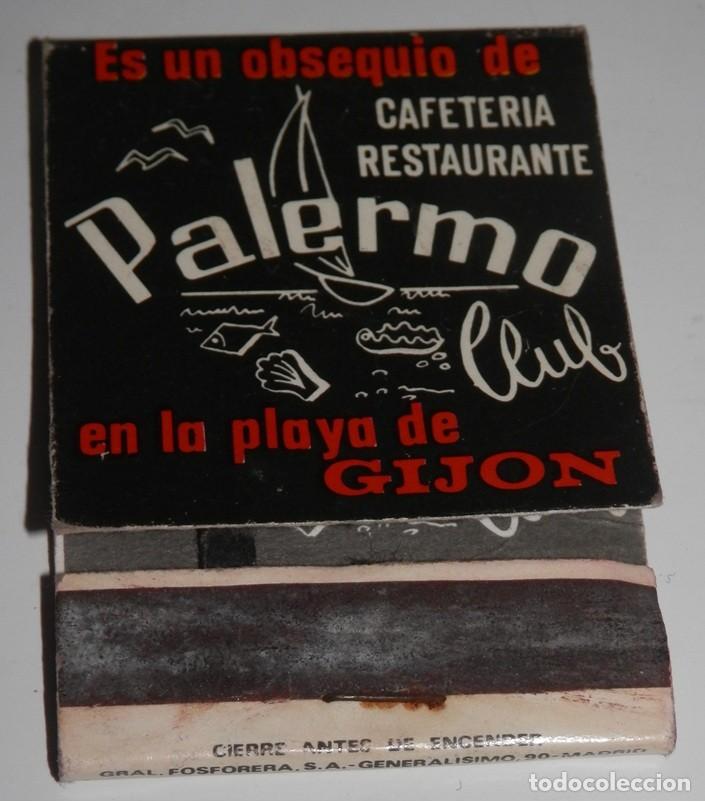 Cajas de cerillas: UNA ANTIGUA CAJA DE CERILLAS DEL RESTAURANTE PALERMO CLUB