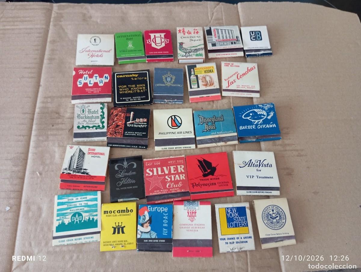Cajas de cerillas: LOTE 212 CAJAS DE CERILLAS DE HOTELES Y MAS DEL MUNDO