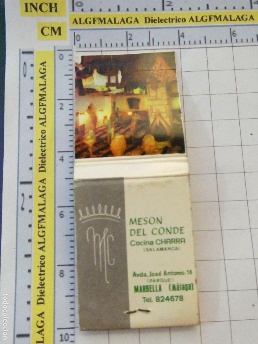 Matchboxes: CAJA CAJETILLA DE CERILLAS. RESTAURANTES. MES&Oacute;N DEL CONDE COCHINA CHARRA SALAMANCA EN MARBELLA