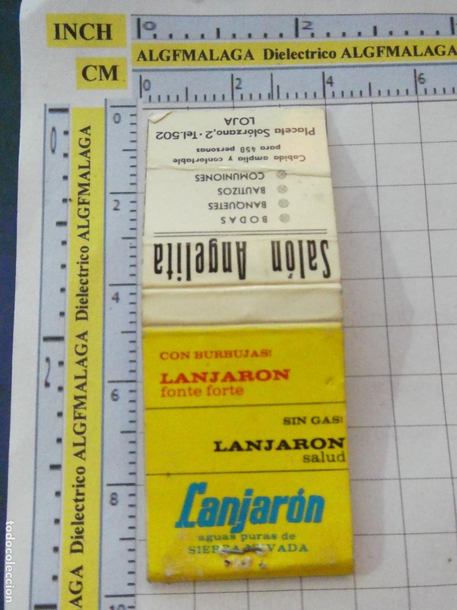 Matchboxes: CAJA CAJETILLA DE CERILLAS. AGUAS LANJAR&Oacute;N SIERRA NEVADA. LOJA GRANADA