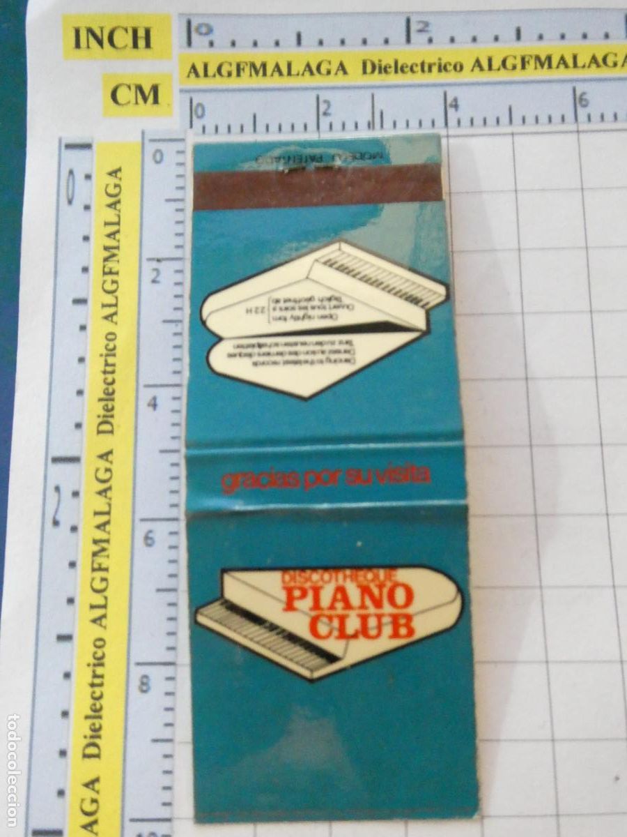 Streichholzschachteln: CAJA CAJETILLA DE CERILLAS. DISCOTECA PUB NIGHT CLUB PIANO CLUB