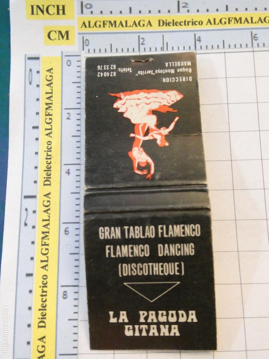 Streichholzschachteln: CAJA CAJETILLA DE CERILLAS. DISCOTECA PUB NIGHT CLUB TABLAO FLAMENCO LA PAGODA GITANA MARBELLA