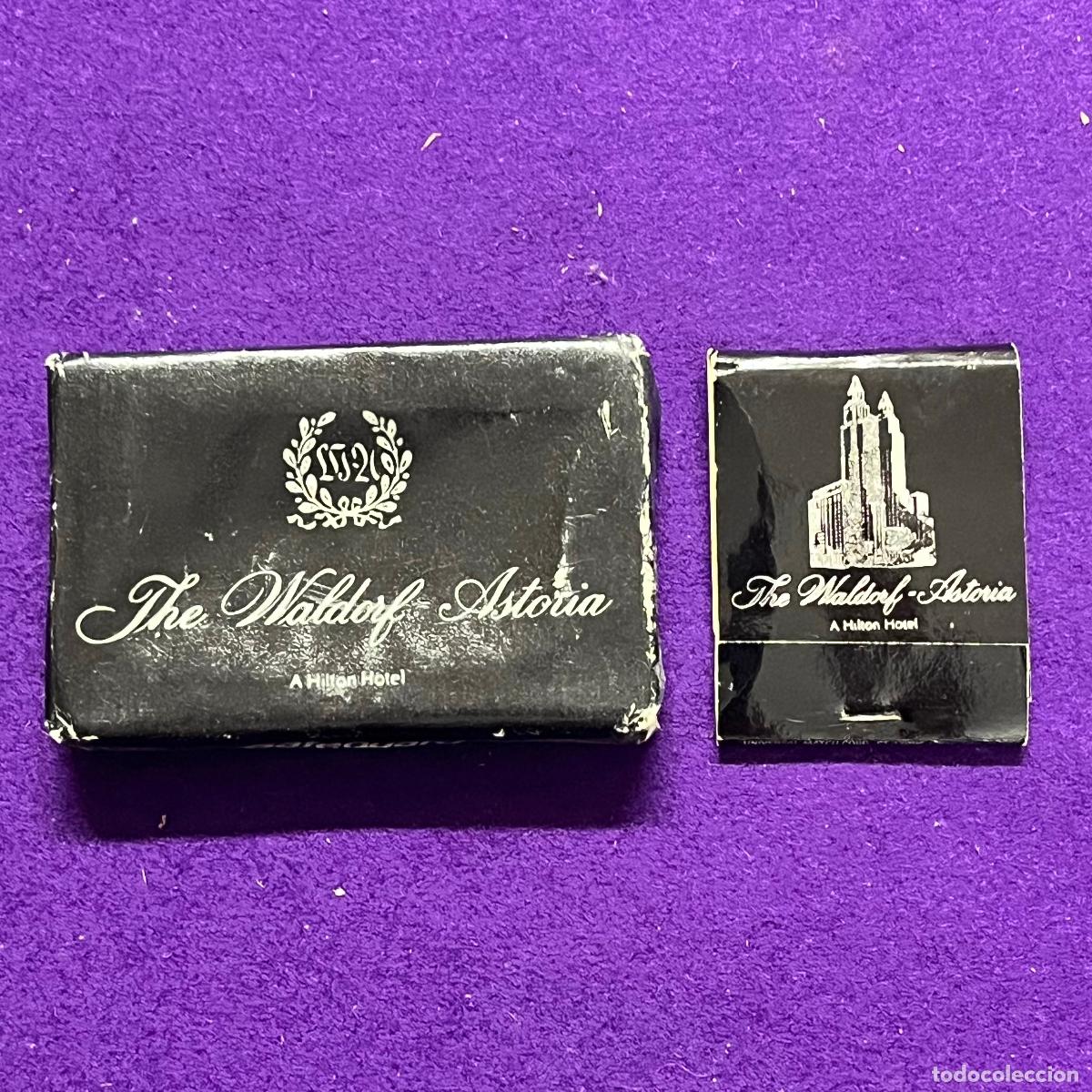 Cajas de cerillas: PASTILLA DE JABON Y CAJA DE CERILLAS PUBLICITARIA. THE WALDORF - ASTORIA. HILTON HOTEL. NUEVA YORK.