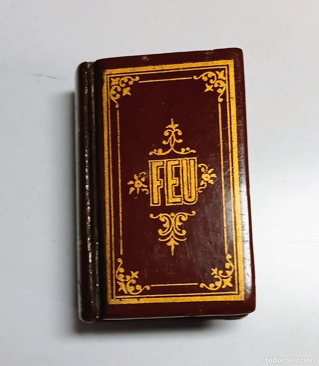 Cajas de cerillas: Antigua caja porta-cerillas &rdquo;FEU&rdquo; en Baquelita (Estilo Libro) 1900-1920 - &iexcl;Con cerillas originales!