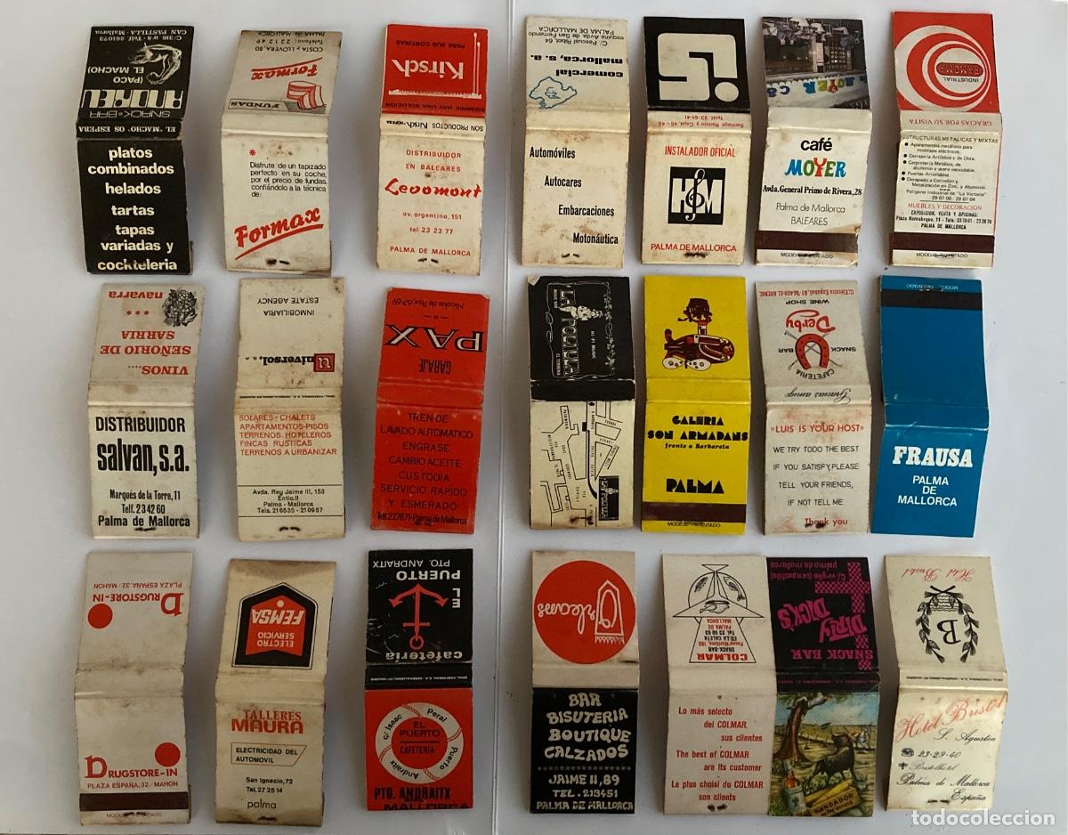 Cajas de cerillas: 21 cajas de cerillas completas antiguas de Palma de Mallorca