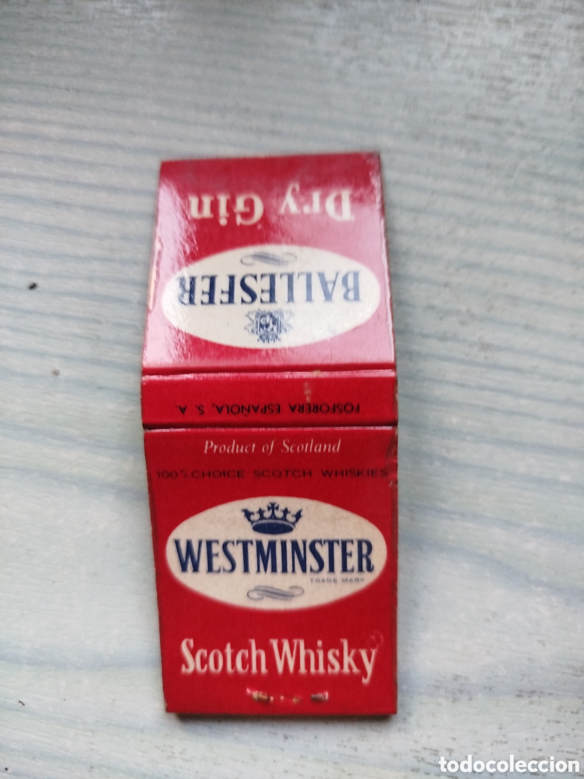 Cajas de cerillas: Cerillas bebidas whiski westminter