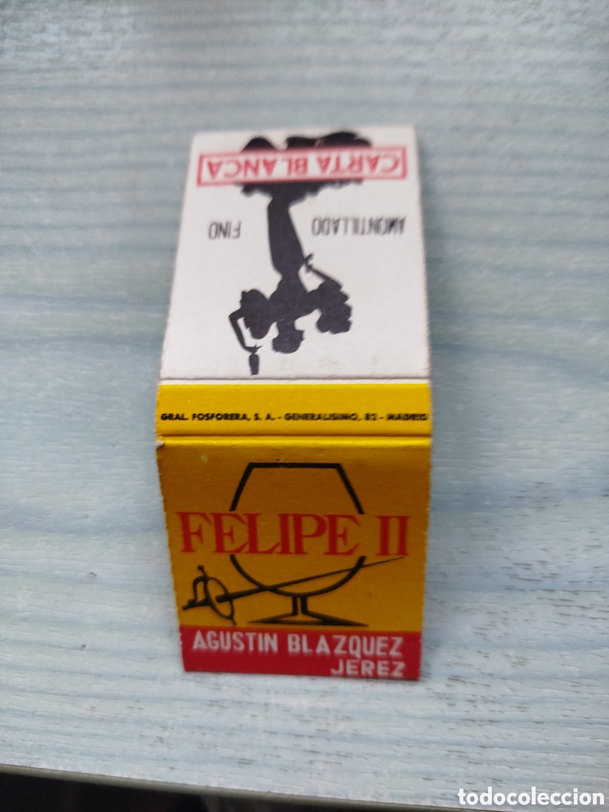 Cajas de cerillas: Cerillas bebidas felipeII
