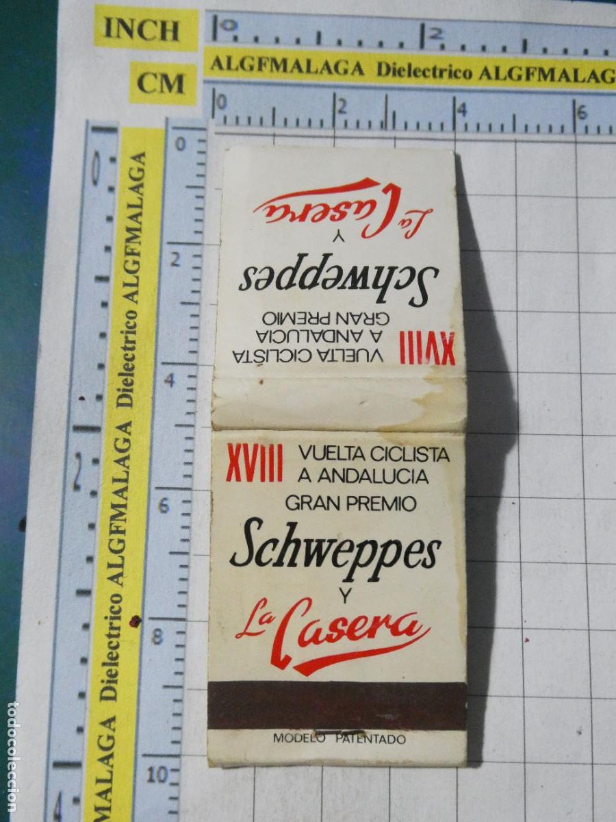 Cajas de cerillas: CAJA CAJETILLA DE CERILLAS VUELTA CICLISTA A ANDALUCIA XVIII SCHWEPPES Y LA CASERA
