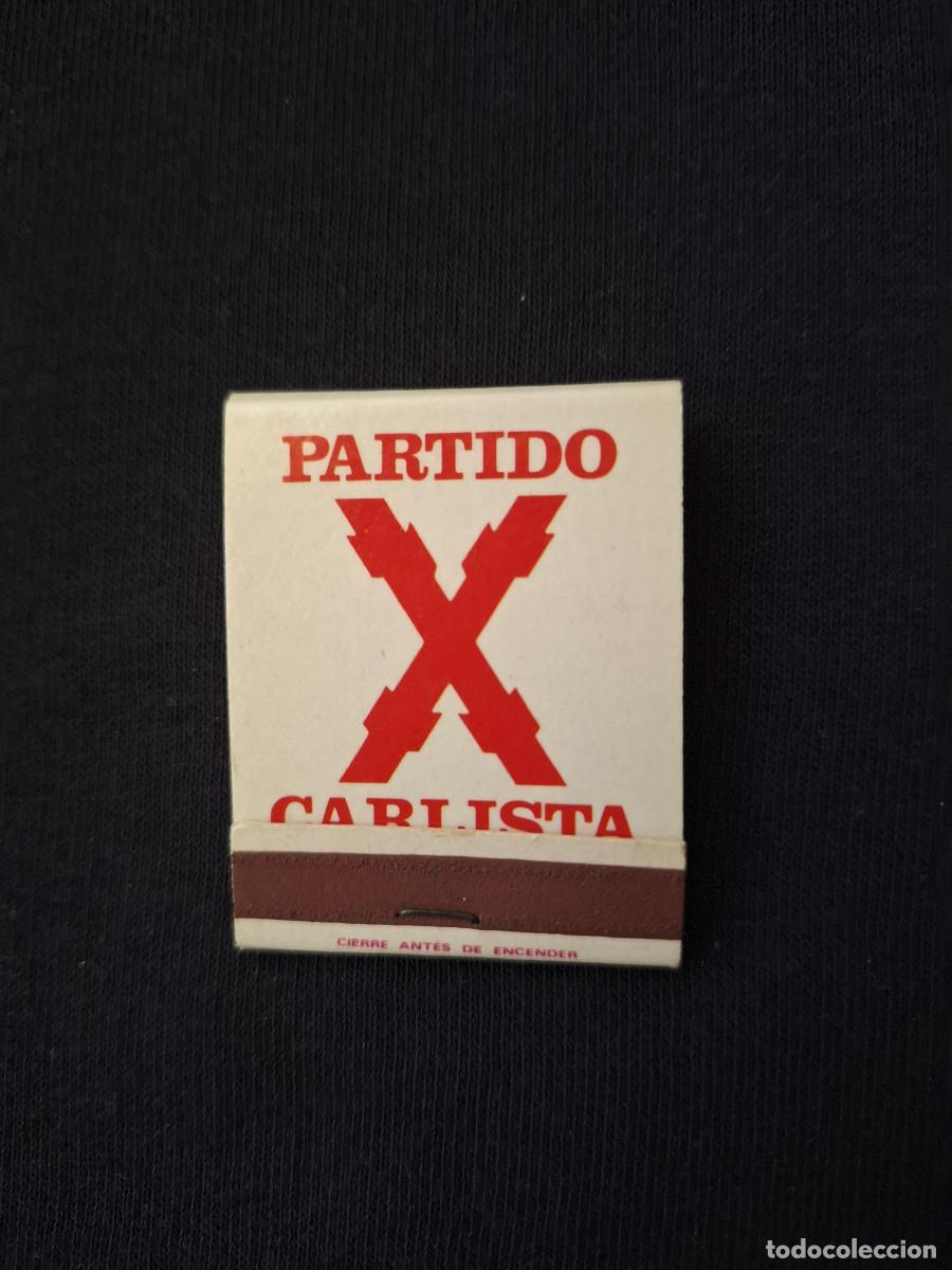 Cajas de cerillas: Caja de cerillas Partido Carlista transici&oacute;n pol&iacute;tica